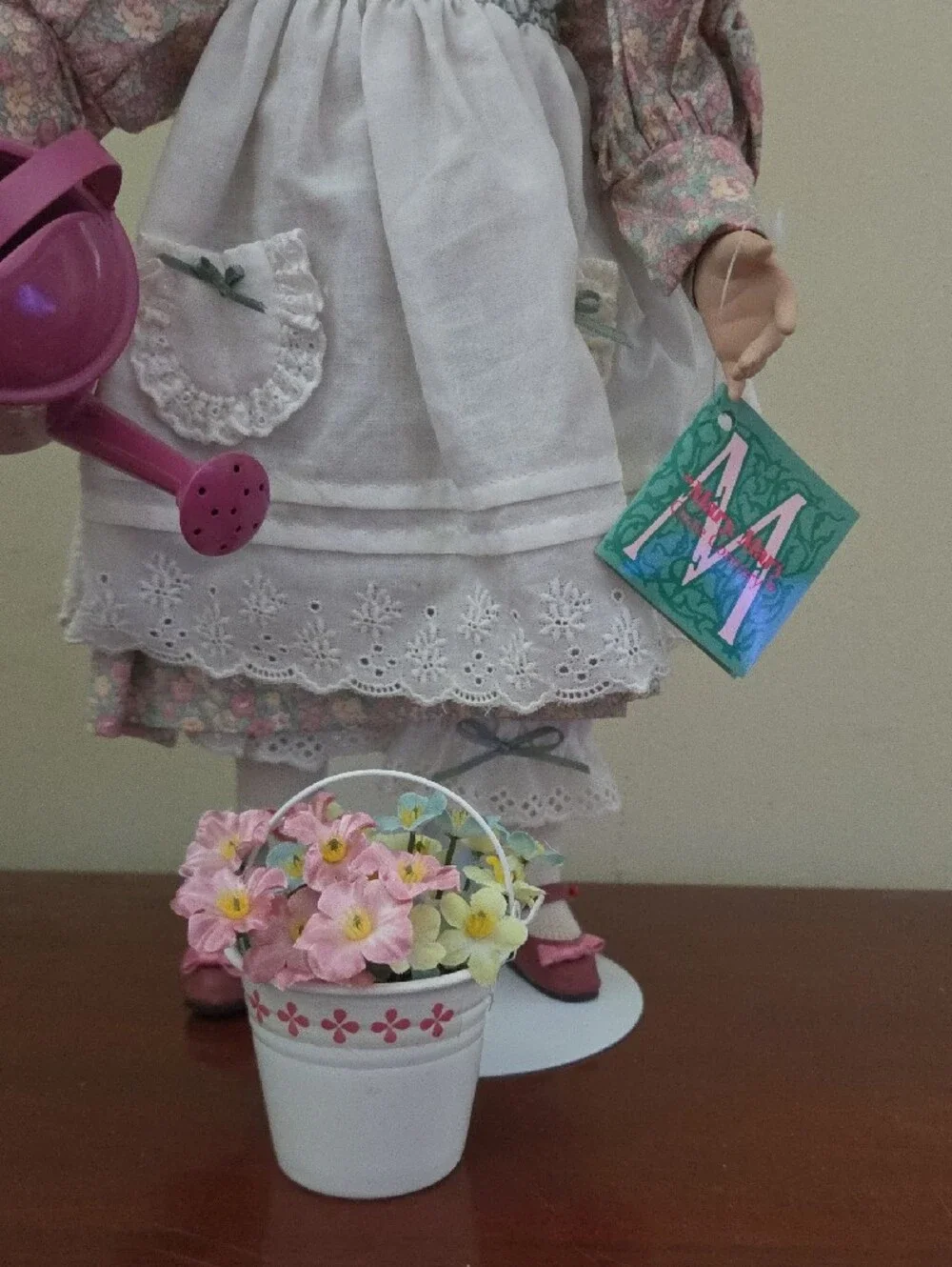 Mother Goose Blonde Curly Hair Doll in White Dress